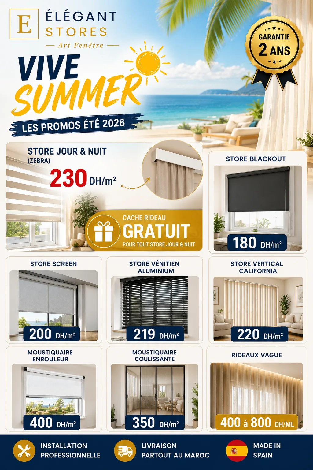 Promos été pour stores à Tanger