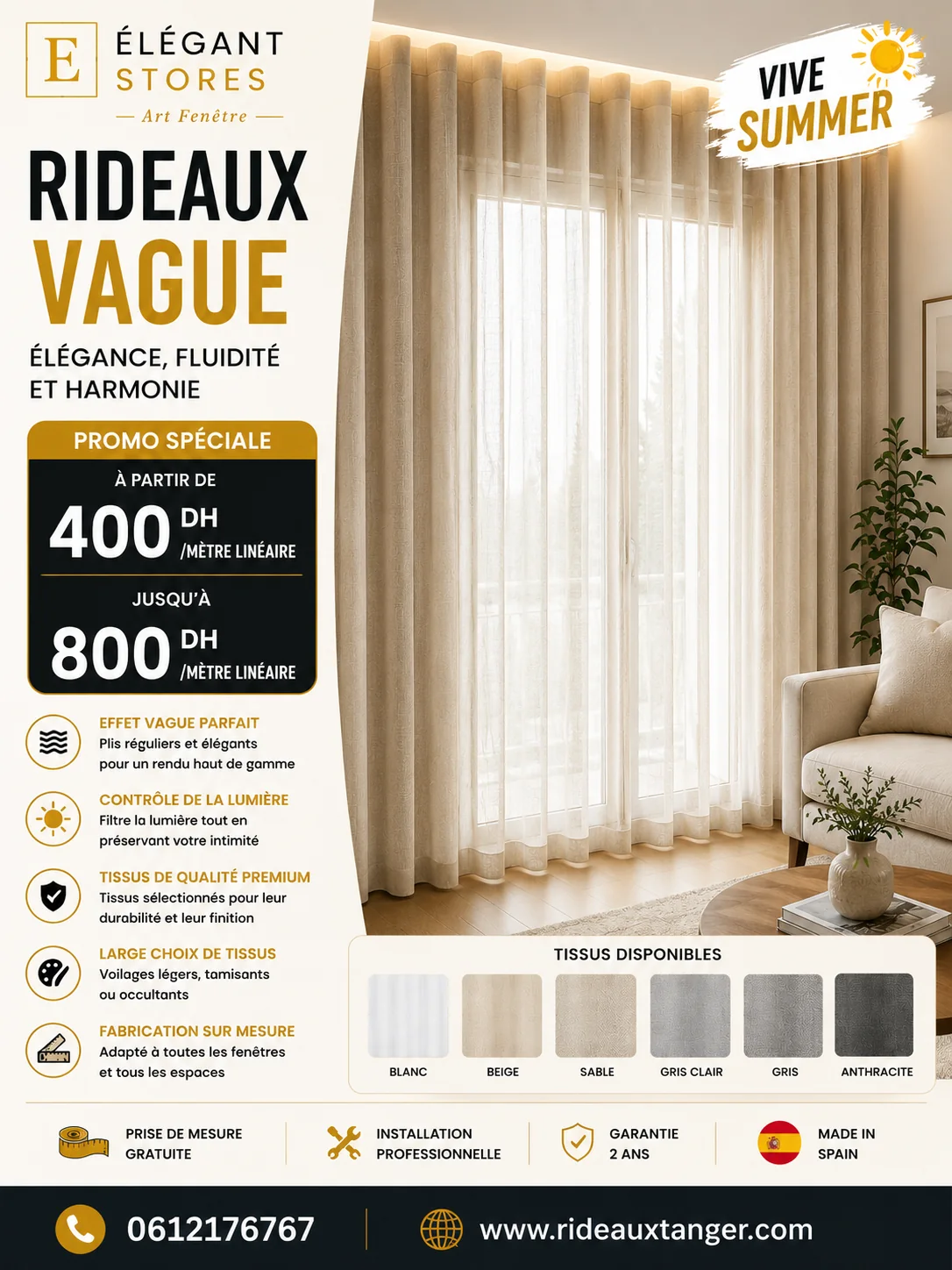 Couleurs de stores et rideaux