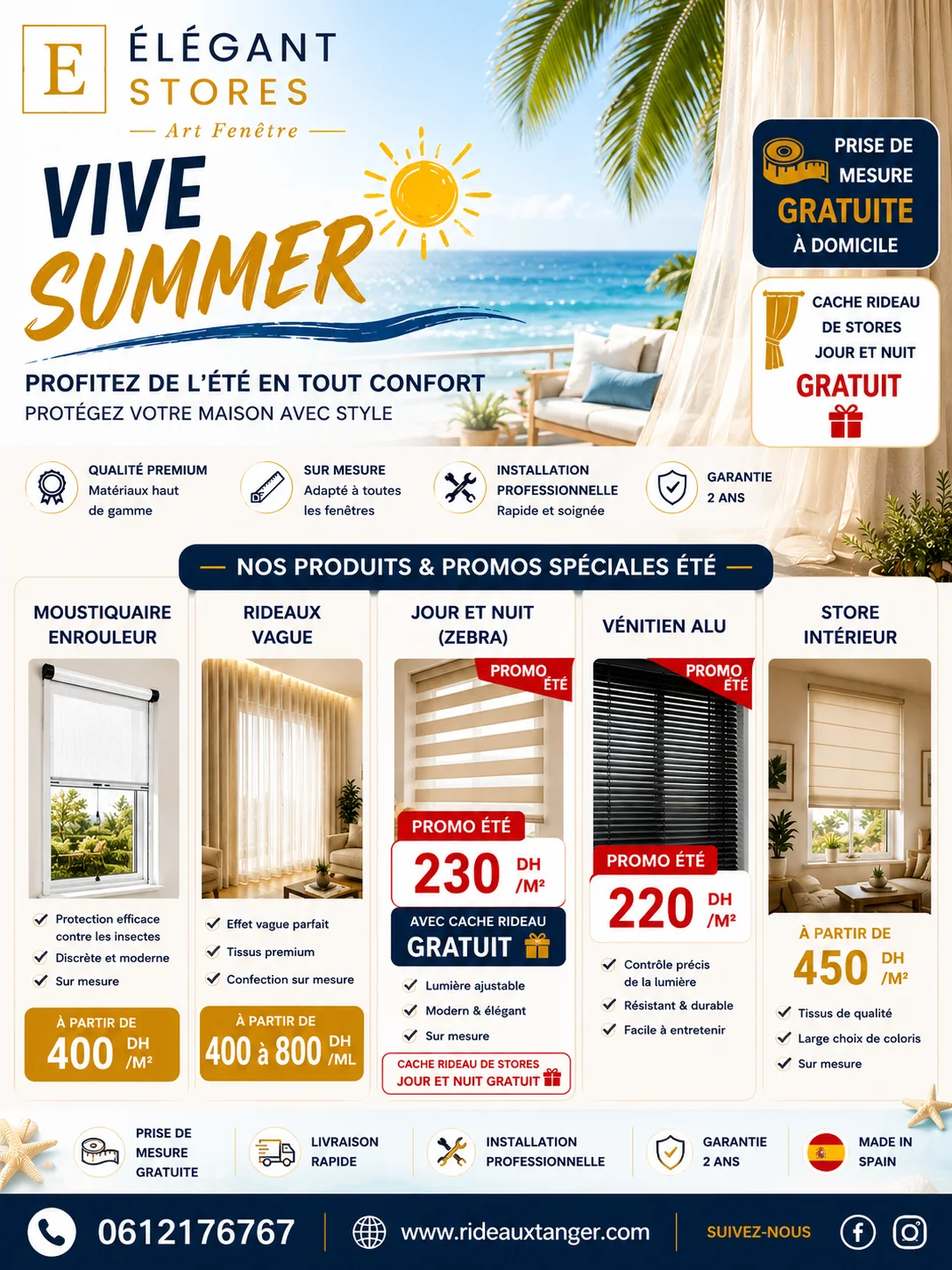 Livraison stores et rideaux partout au Maroc
